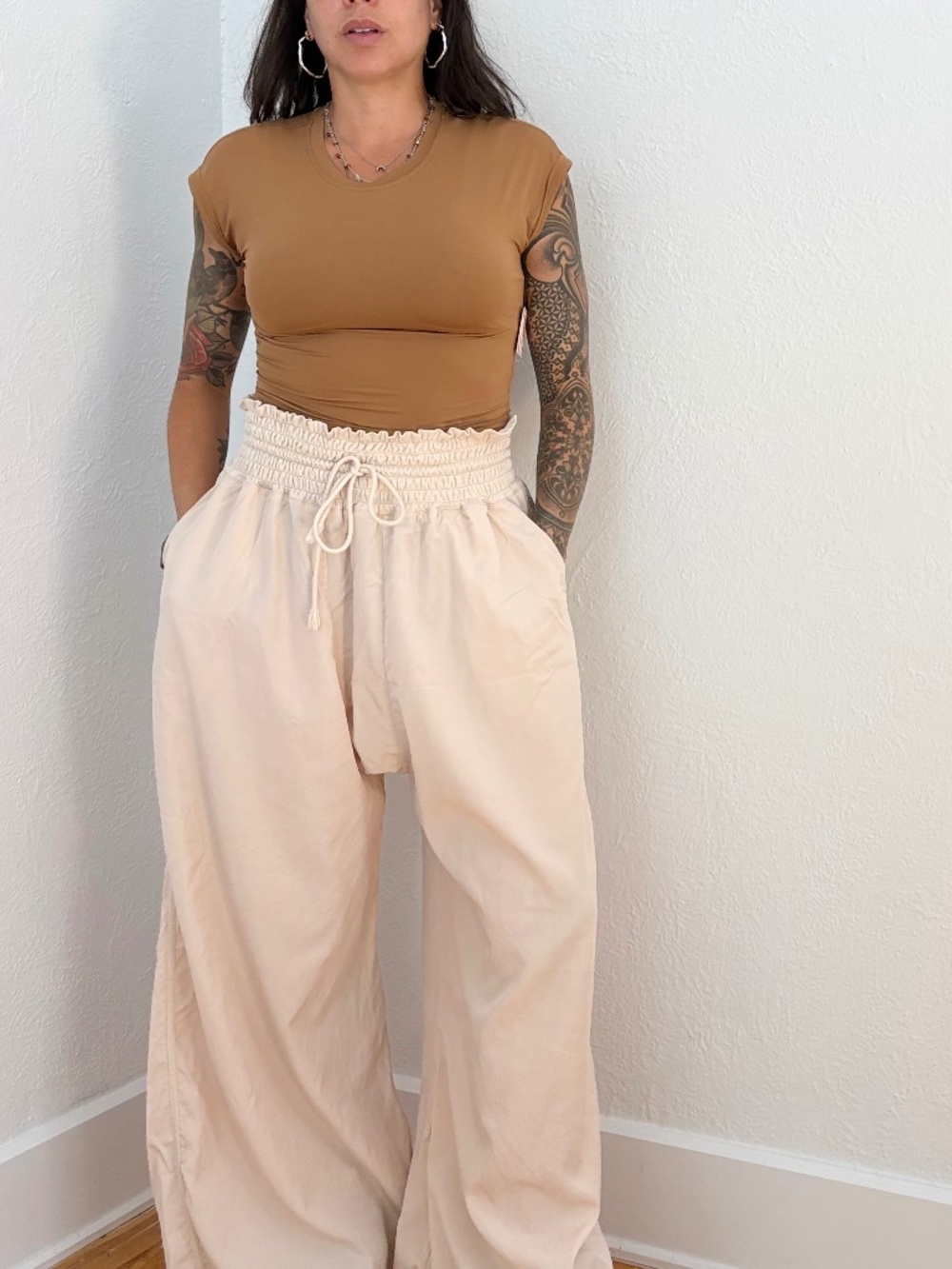 Free people movement devoted tee in cognac